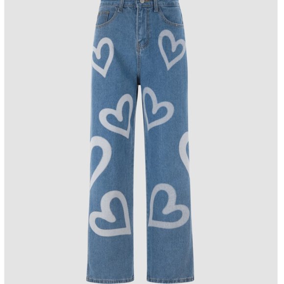 Heart Graffiti Jeans - Picture 1 of 2